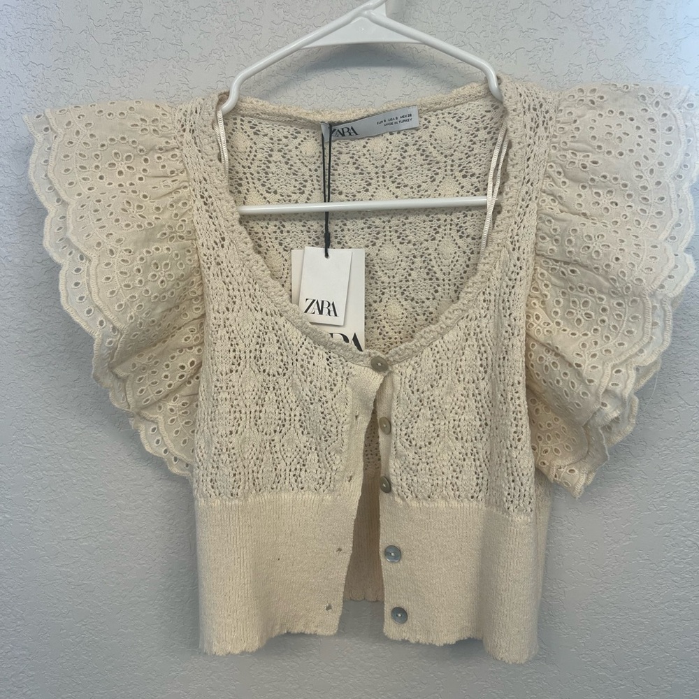 Zara Ivory Lace Knitwear